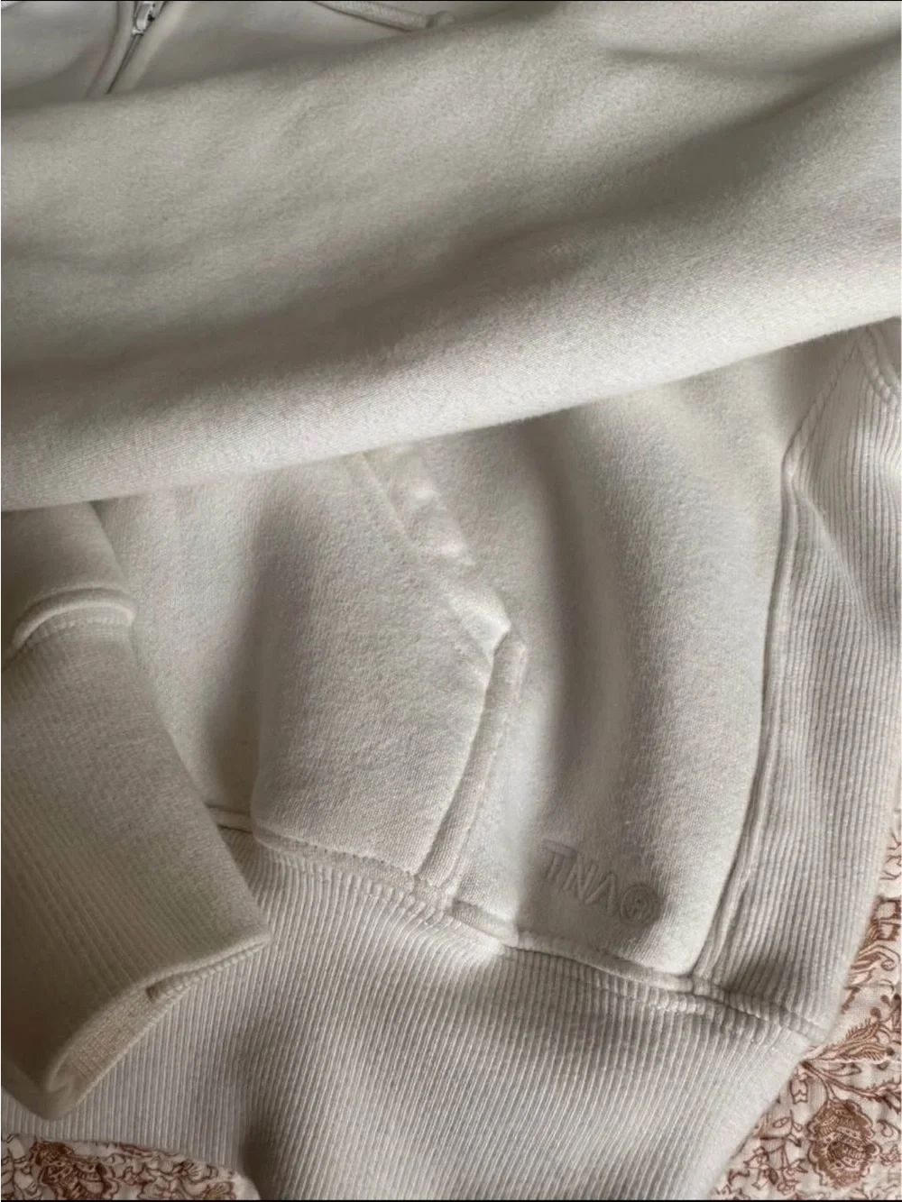 TNA -White Sweatfleece Zip Hoodie